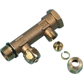 Uponor Aqua PLUS fordelerrør PEX WTR DR G3/4"MT/FT 2X15 c/c50mm