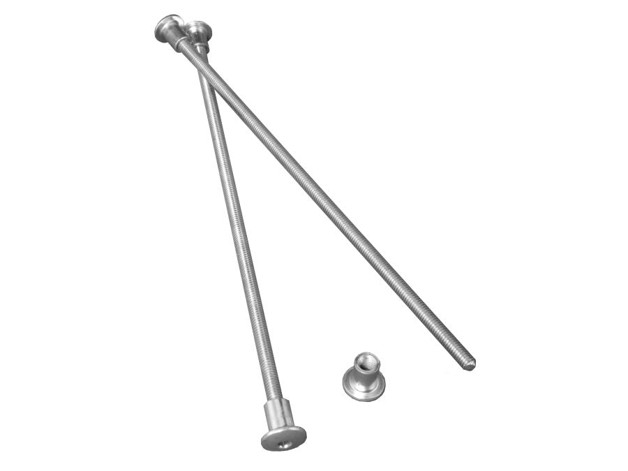 Gevindstangsæt m. HEX endeskruer - M6, 210mm (2 stk.)