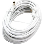 Antennekabel CTV A 10,0M med IEC stik vinklet, hvid