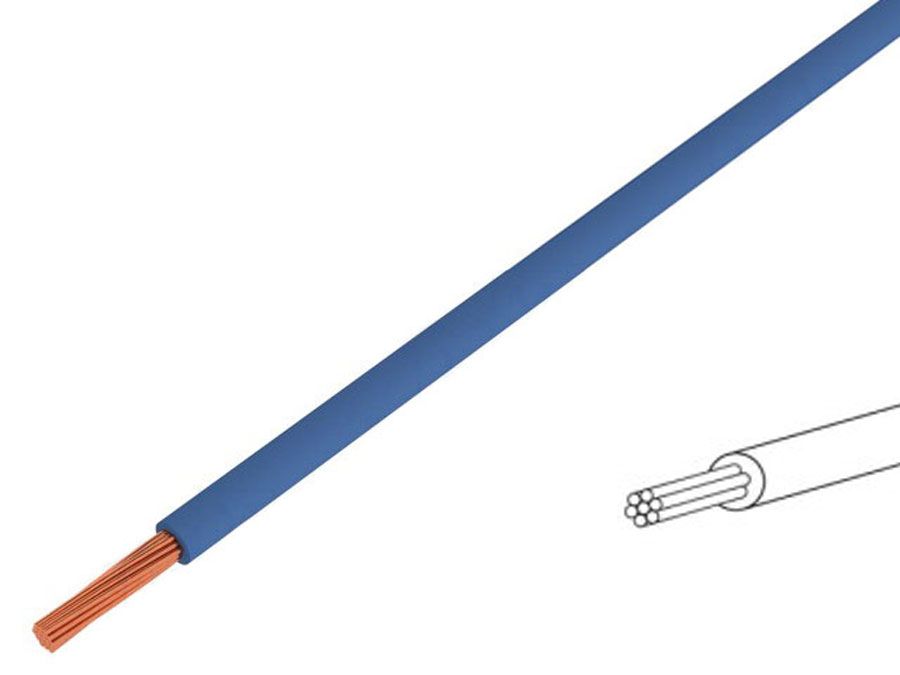 Monteringsledning - 2,5mm² trådet, Mørk Blå (metervare)