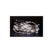 4 meter lang hvid LED julelyskæde med 80 LED lys, til indendørs brug, drevet af batteri