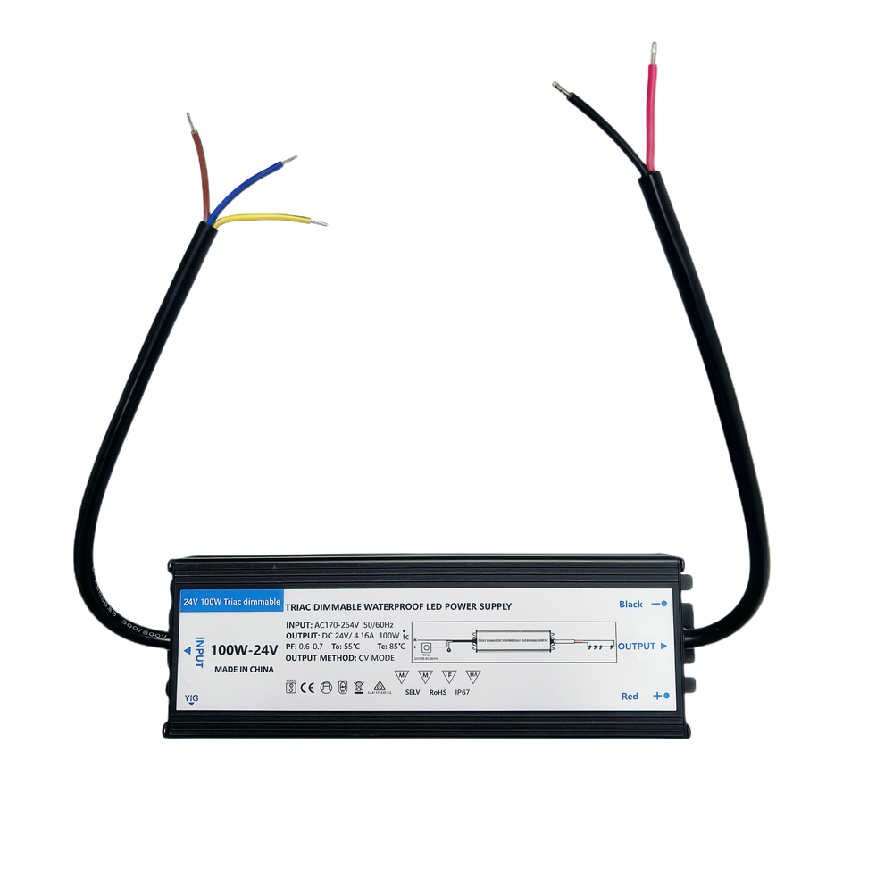 Vandtæt dæmpbar strømforsyning - 100W, 24V DC, 4.17A, Triac, IP67
