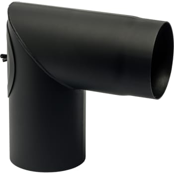 150 mm Metalbestos Sorte røgrør knærør 90° med renseklap