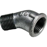 1/2" Galvaniseret vinkel 45° muffe/nippel