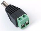 12V DC konnektor med skrueterminaler Han Ø5,5mm