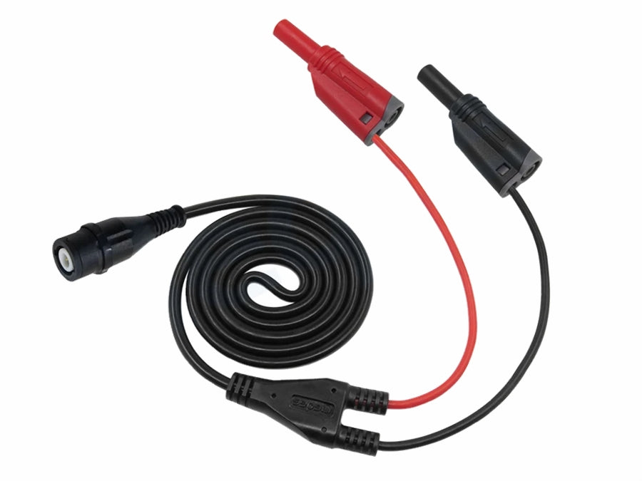 Koaksial testkabel - BNC han til 2 x 4mm banan han (1,2m)