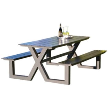 X-model bordbænkesæt 1760 x 1510 x 720 mm, sort nonwood/antracit