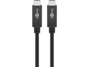 USB 4.0 PD kabel - 2 x USB-C han, 100W 5A, Sort (0,5m)