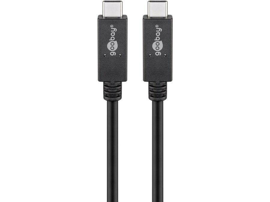 USB 4.0 PD kabel - 2 x USB-C han, 100W 5A, Sort (0,5m)