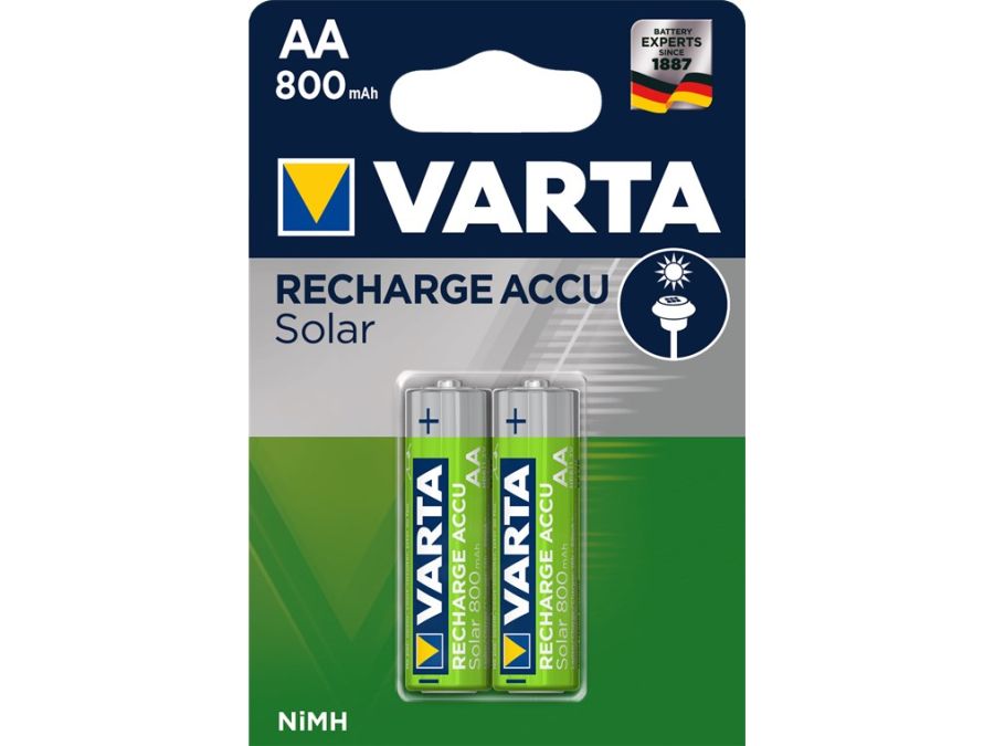 NiMH AA/HR6 batteri, Solar - 1,2V 800mAh (2 stk.)