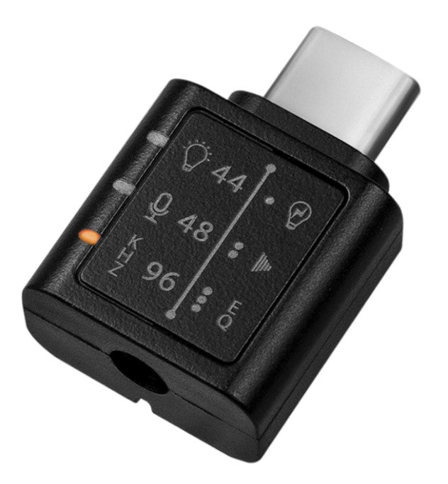 USB-C til 3,5mm JACK adapter m. EQ amp. 44/48/96kHz / 24-bit