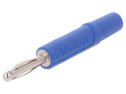 Bananstik - 2mm, 60Vdc / 10A, nikkel, Blå