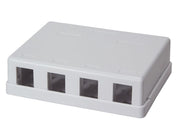 Keystone tilslutningsboks til vægmontage - 4 porte, Hvid