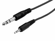 Audiokabel - 3,5mm st. JACK han til 6,3mm st. JACK han (2m)