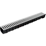 NID 121 x 84,5 x 1000 mm rende med galvaniseret rist, 1,5 t, PP