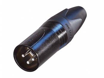Neutrik - XLR han 3pol kabelstik (sølvbelagt, sort)