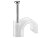 Kabelsøm-clips - Rund Ø5mm, Hvid (100 stk. box)