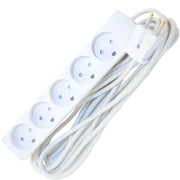 Stikdåse børnesikret 5-vejs 5m hvid