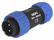 Rundstik, SP21 - 2pol han, til Ø7-12mm kabel (IP68)