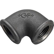 1/2" Sort vinkel 90° muffe/muffe
