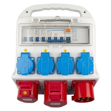 Byggestrømstavle 16A, 6 udtag