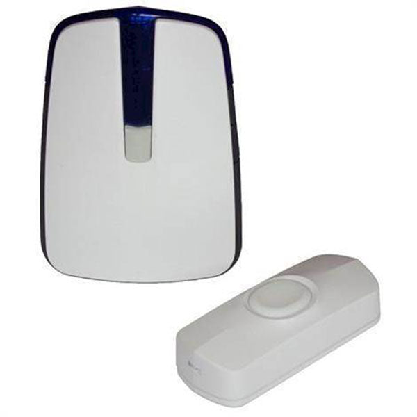 Trådløs dørklokke inkl. 1 vandtæt ringetryk - hvid