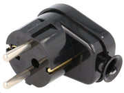 Stikprop - CEE7/7 han, 90° vinkelafgang, Sort