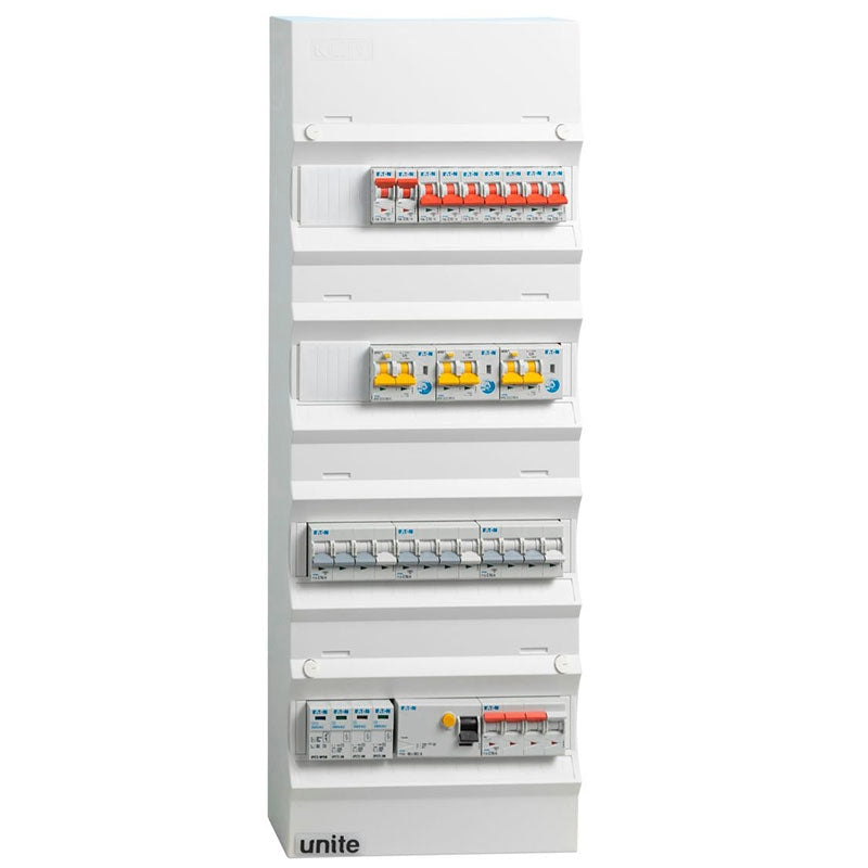 Færdigmonteret gruppetavle - HPFI - 3x16A 3P+N-1x10A 3P+N-9x10A 1P+N, 1xKombi