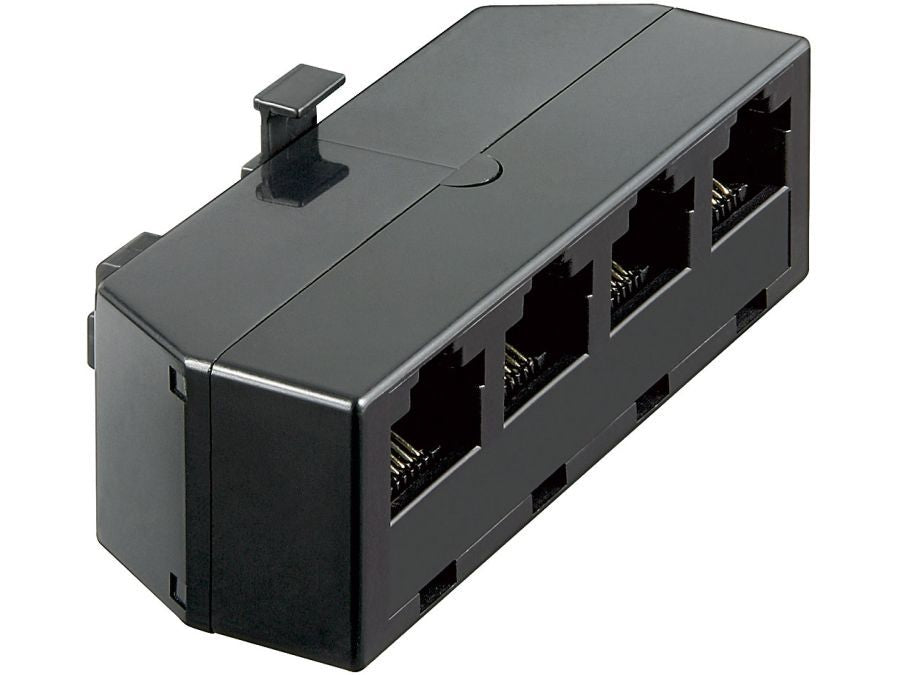 ISDN adapter - RJ45(8P8C) han til 4 x RJ45(8P8C) hun, Sort