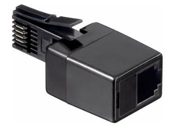 Telefonadapter - UK han til RJ11 hun (Sort)