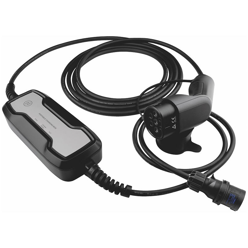 Transportabel ladestation type 2, 10/16A, 2,3/3,7kW - 5 meter