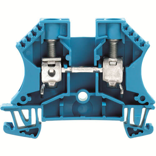 WDU  gennemgangsklemme 10mm² blå for dinskinne