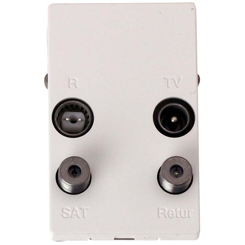 TD253E Slutdåse TV/Radio/Sat/Retur hvid