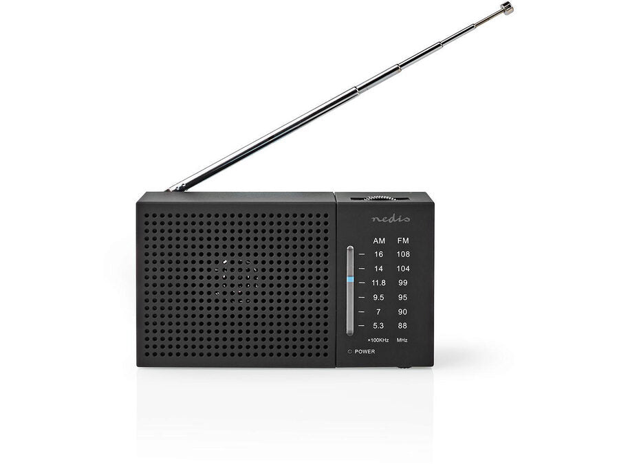 Bærbar FM-radio - AM/FM, Batteri, Analog, Sort