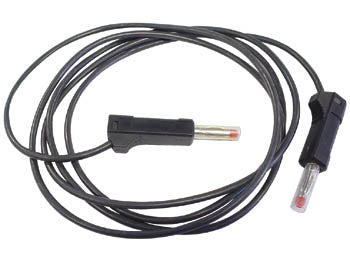 Testledning - 2 x 4mm bananstik IEC1010 stabel, Sort (50cm)