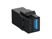 Keystone USB 3.0 fatning - 2 x USB A hun, Sort