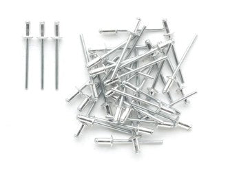 Popnitter, aluminium - Ø3,0 x 9mm (100 stk.)