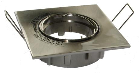 DL-Front blank børstet stål GU10 firkantet