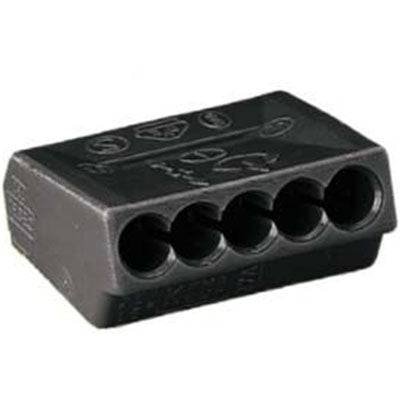 Skrueløs samlemuffe 5x1-2,5mm² grå