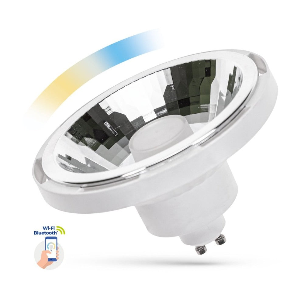 10W Hvid Smart Home LED spot - Tuya/Smart Life, kompatibel med Google Home, Alexa og smartphones, GU10 AR111