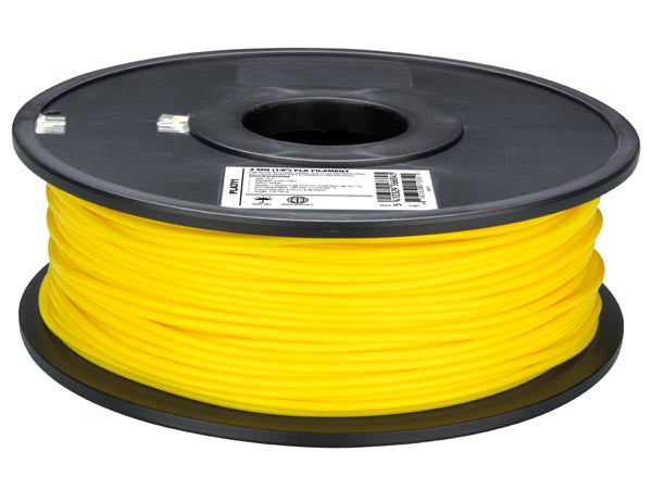 PLA filament til 3D printer - Ø3mm, Gul, 1kg