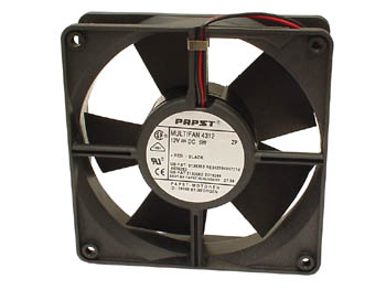 DC Blæser - 120x120x32mm 12Vdc / 5W m. kugleleje og ledn.