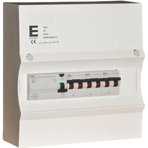 Færdigmonteret gruppetavle - HPFI - 3x13A 1P+N - Hvid