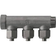 3/4" x 15 mm 3-grens CC35 fordelerrør messing TEA belægning m/kobl.