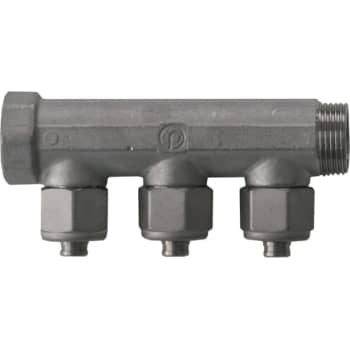 3/4" x 15 mm 3-grens CC35 fordelerrør messing TEA belægning m/kobl.