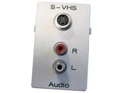 S-VHS vægdåse m. 2 x Phono - 1.5 modul, Hvid (FUGA tilp.)