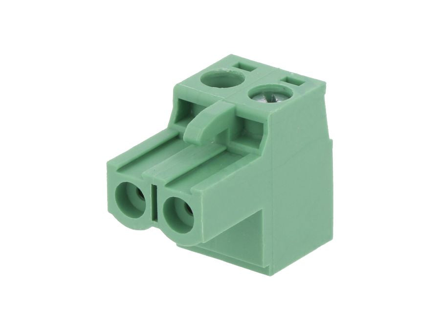 Indstik skrueterminal - 2P hun, 5mm, 2,5mm², Grøn