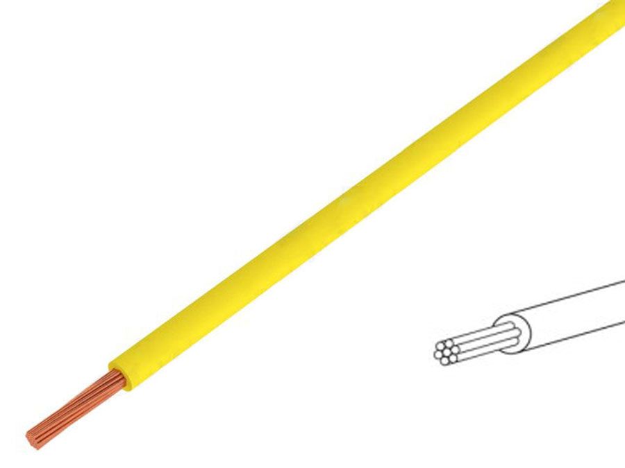 Monteringsledning - 2,5mm² trådet, Gul (metervare)