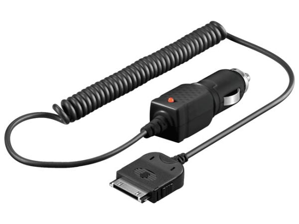 12/24V billader til iPhone/iPod 1000mAh Sort (1,5m spiral)