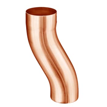 VMZINC bøjning 76mm nedførsel kobber